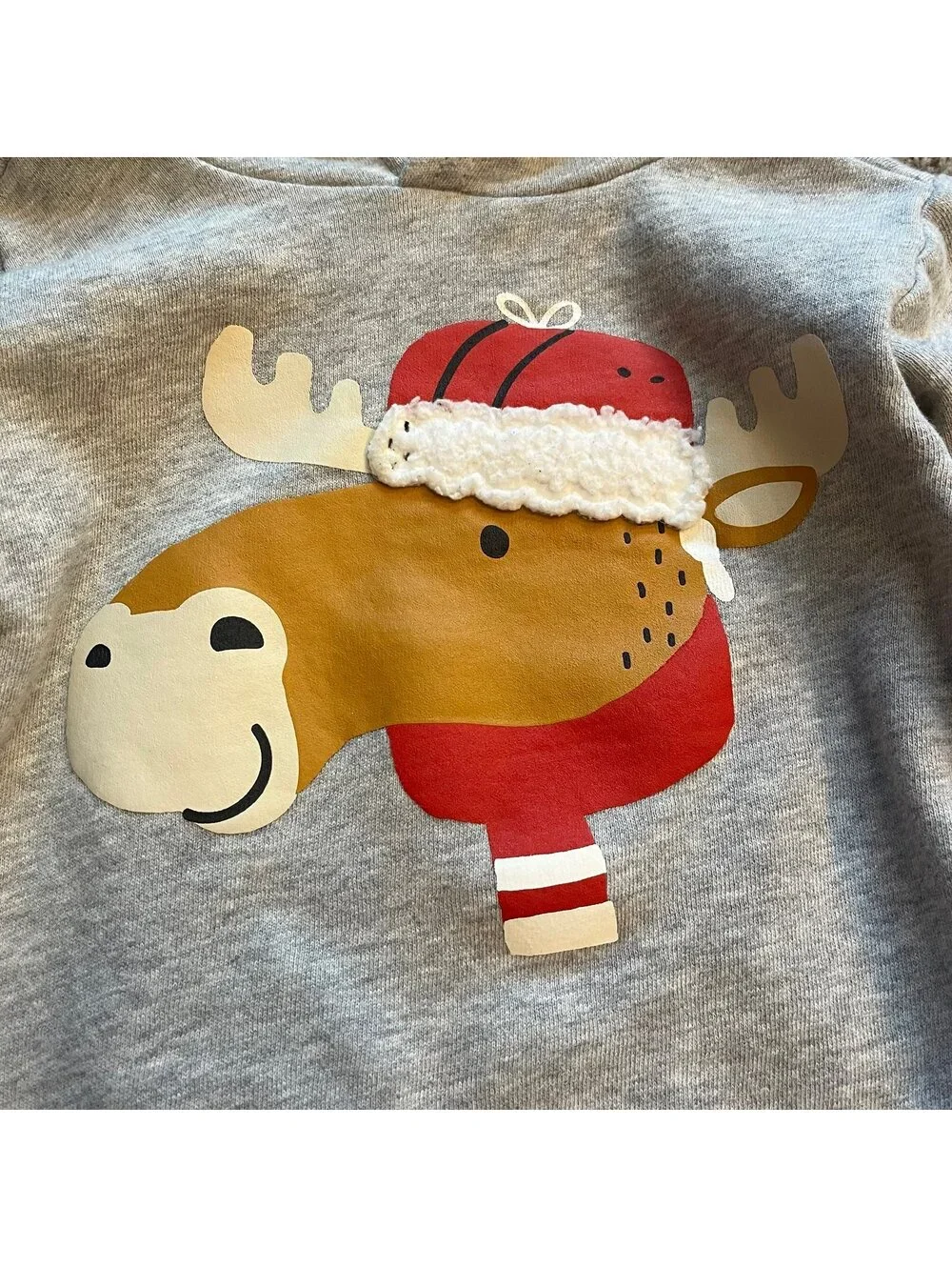 Baby boy winter moose hoodie, hooded sweatshirt, size 2T, gray , Carter’s